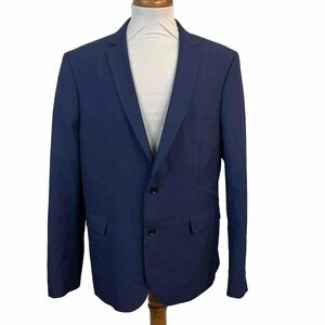 Harry Brown London Blazer‎ Mens 46R Blue Slim Fit Two Button Suit Jacket